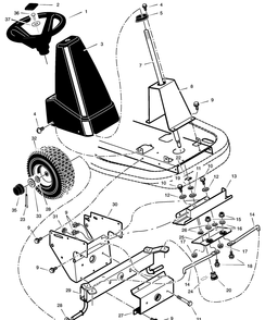 Steering Diagram and Parts List for 309311X92A  Briggs and Stratton Lawn Tractor